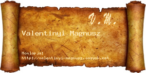 Valentinyi Magnusz névjegykártya
